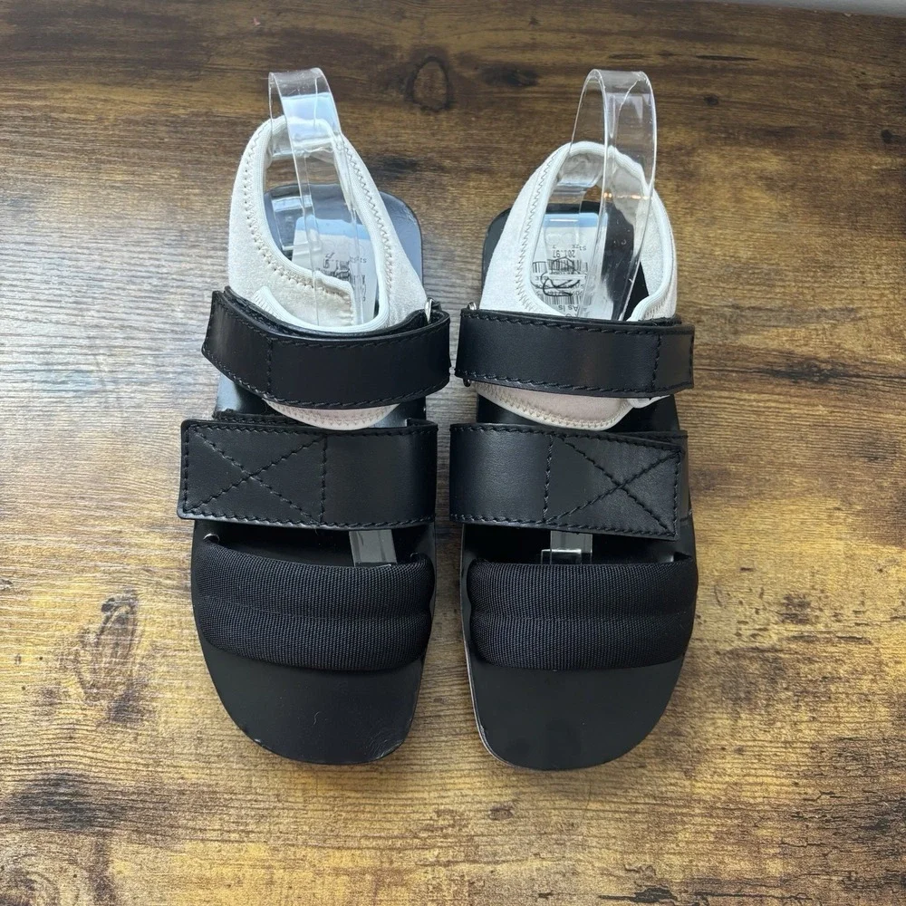 Proenza Schouler Womens Sandal 7 Black 37 Leather Neoprene Strappy Dad New‎